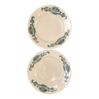 Series of 2 old flat plates "Longchamp"
