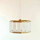 Mid-Century Scandinavian Glass & Brass Ceiling Light by Wiktor Berndt for Flygsfors, Sweden, 1960s