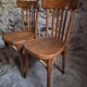 Set of 4 antique French bistro chairs by Mahieu & Guillaume, circa 1930.