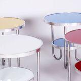 Restored Bauhaus Small Table, Kovona, Spruce, Chrome, Czechia, 1930s