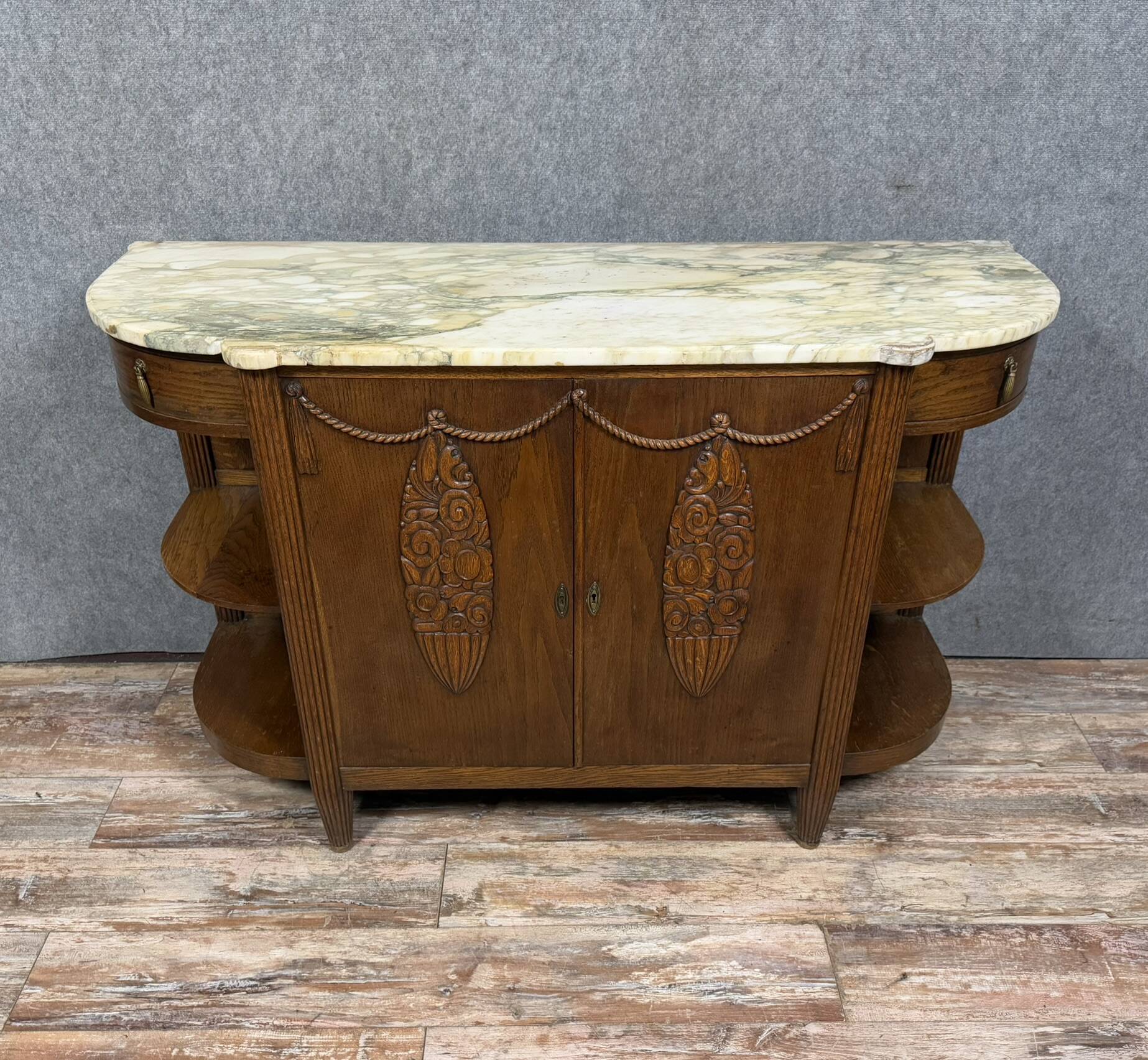 In the style of Dufresne: Art Nouveau period oak sideboard circa 1900