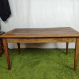 Light wood eating farm table