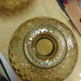 Lustre globes en verre ambrée
