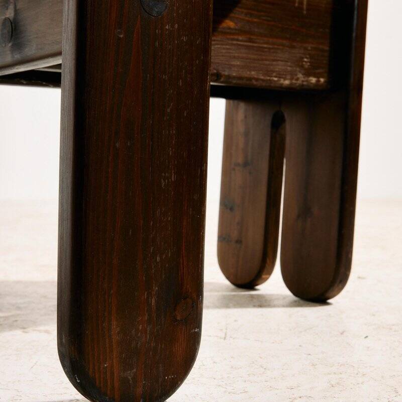 Hungarian Pine Dining Set by Mária Szedleczky, 1970s, Set of 5