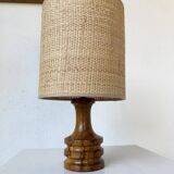 1950s turned olive wood table lamp