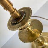 Old solid brass candle holder lamp