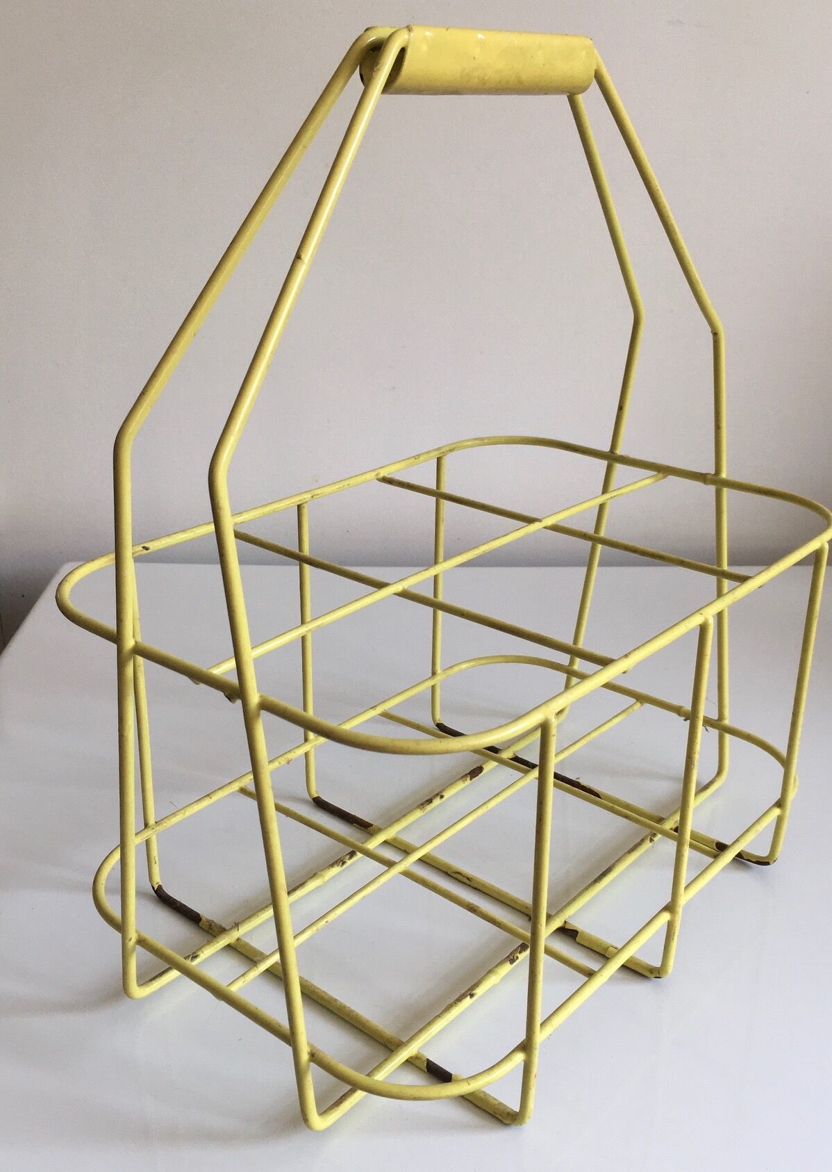 Yellow vintage bottle holder