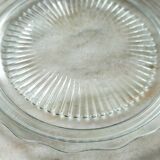 Bell & tray in chiseled & molded glass