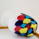 Multi color glazen vaas, primaire kleuren met wit glas
