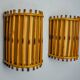 Pair of rattan wall lights, France, 1960