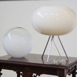 Vintage Rice Paper and Steel Lamp by Saskia Hübner, Italy, 2000s