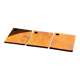 Small rectangular teak monoxyle cutting board with a circular handle.
