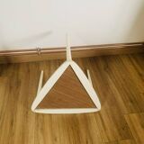table basse tripode blanche et bois Arthur Umanoff