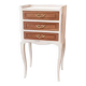 Nightstand with 3 drawers, white patina.