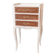 Nightstand with 3 drawers, white patina.