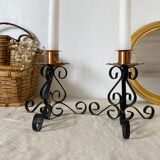 Pair of vintage retro candlesticks