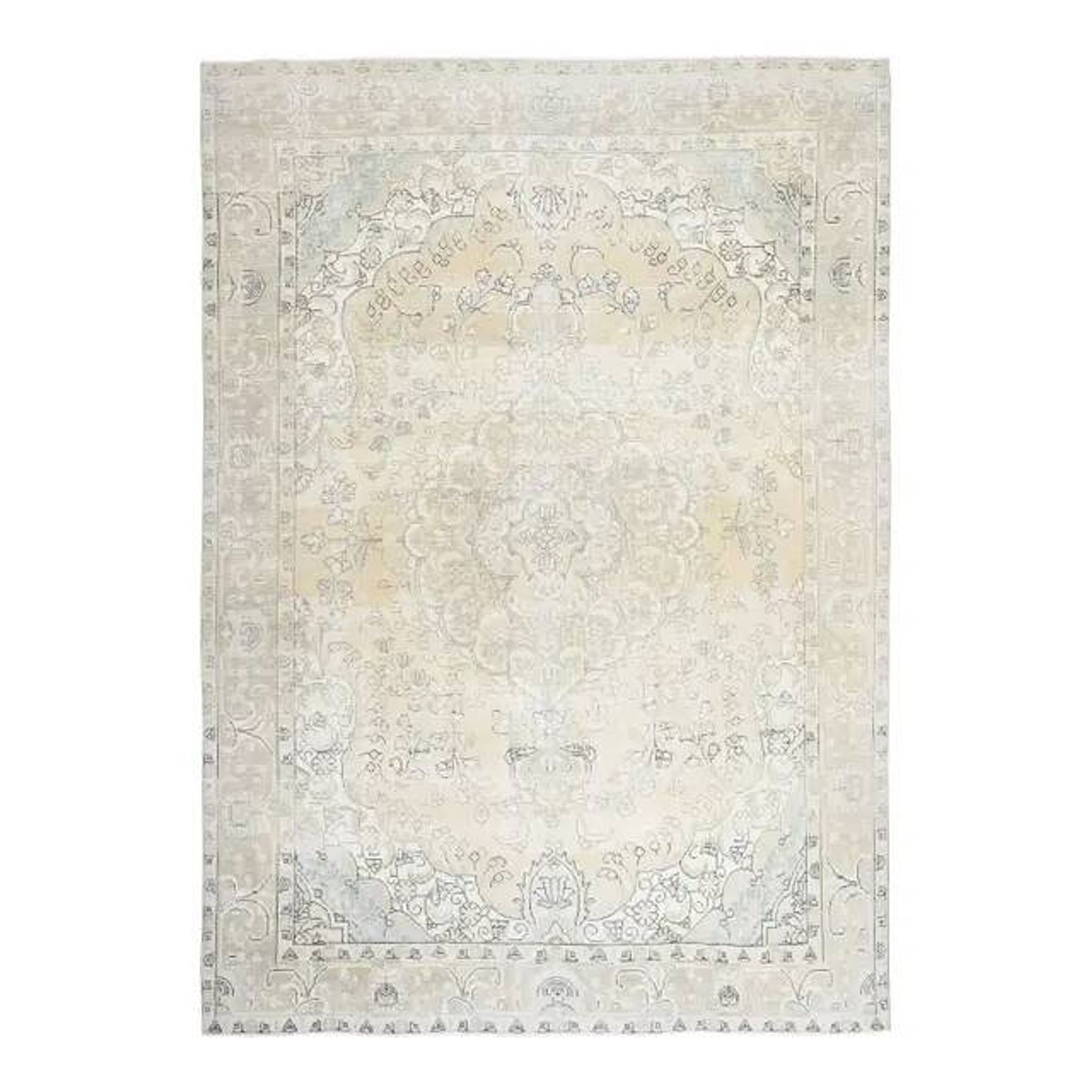 1970s Vintage Persian Handmade Wool Cotton Orange Area Rug 246x345