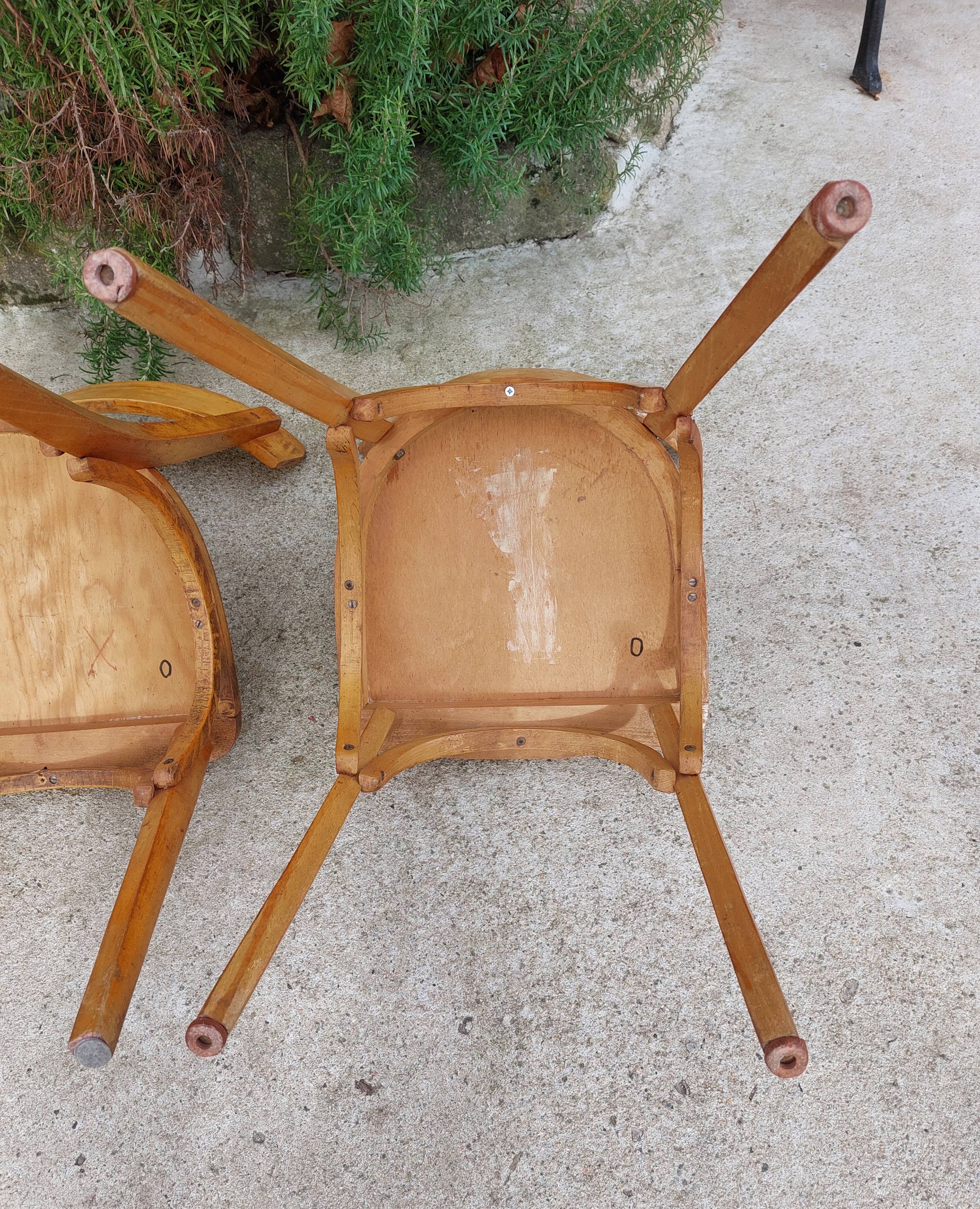 2 wooden bistro chairs, Baumann style