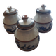 3 pots decor japonisant en gres