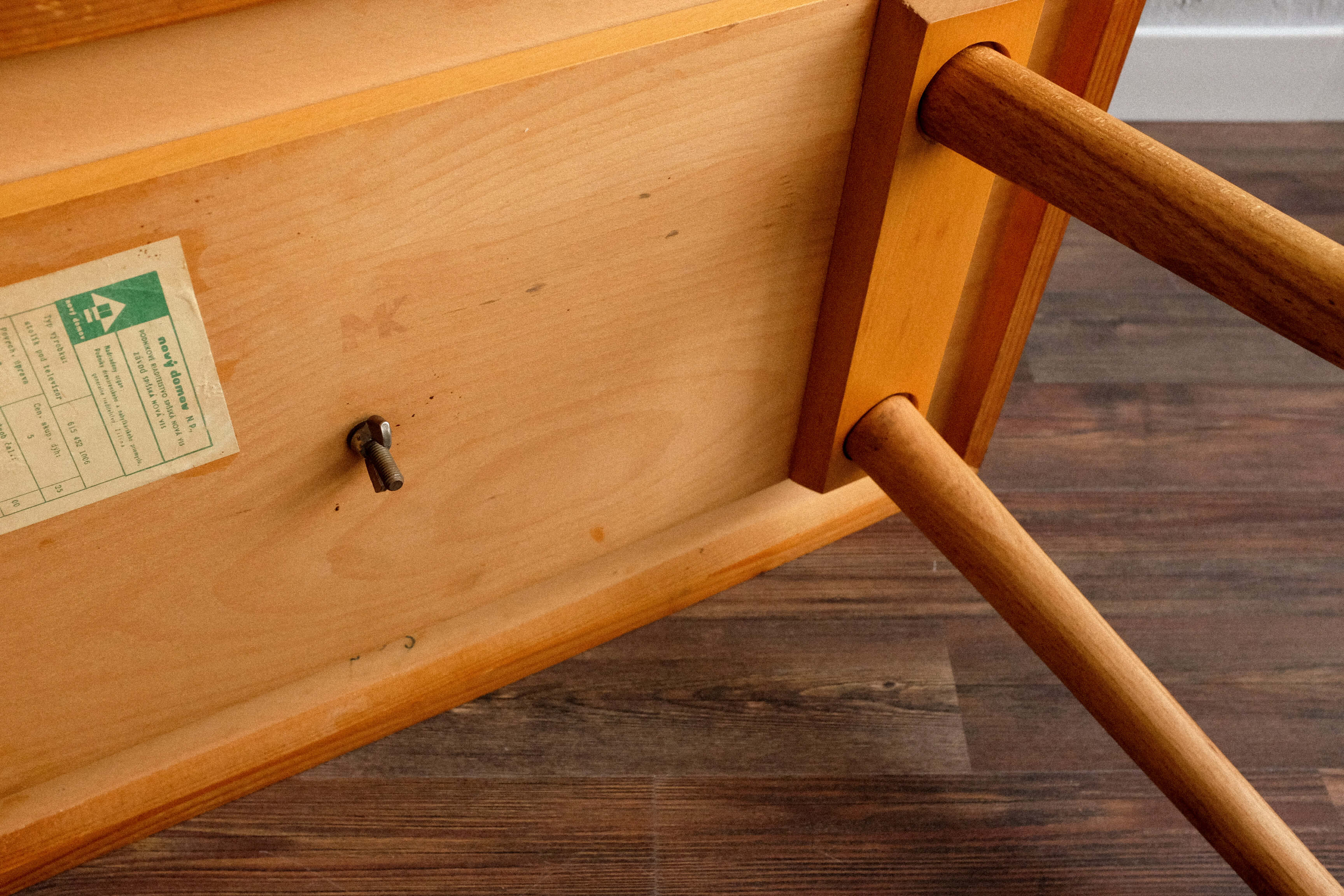 Vintage Czechoslovak Wooden TV Side Table by Nový Domov, 1970s