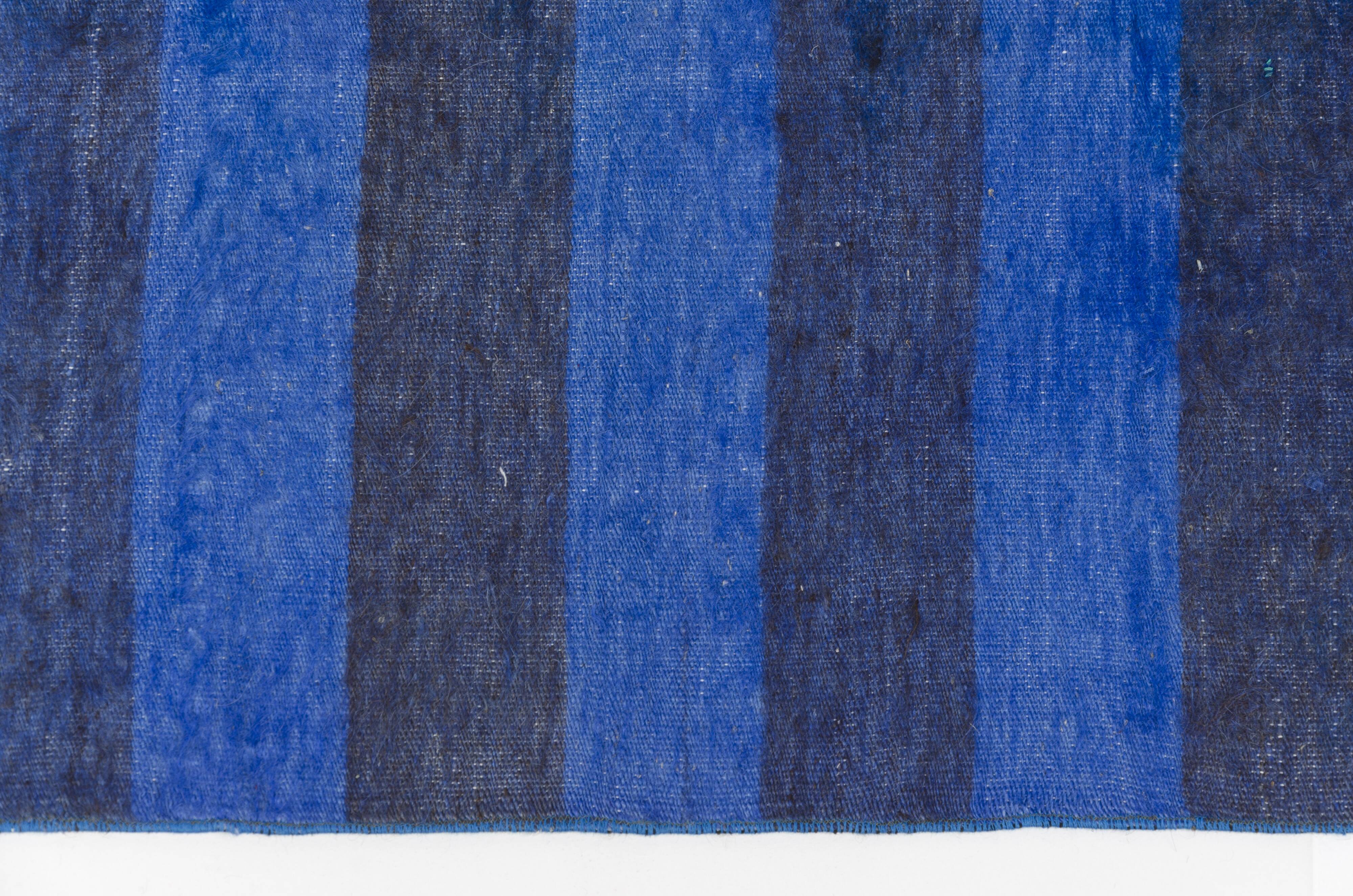 Blue Vintage Stripe Kilim Rug