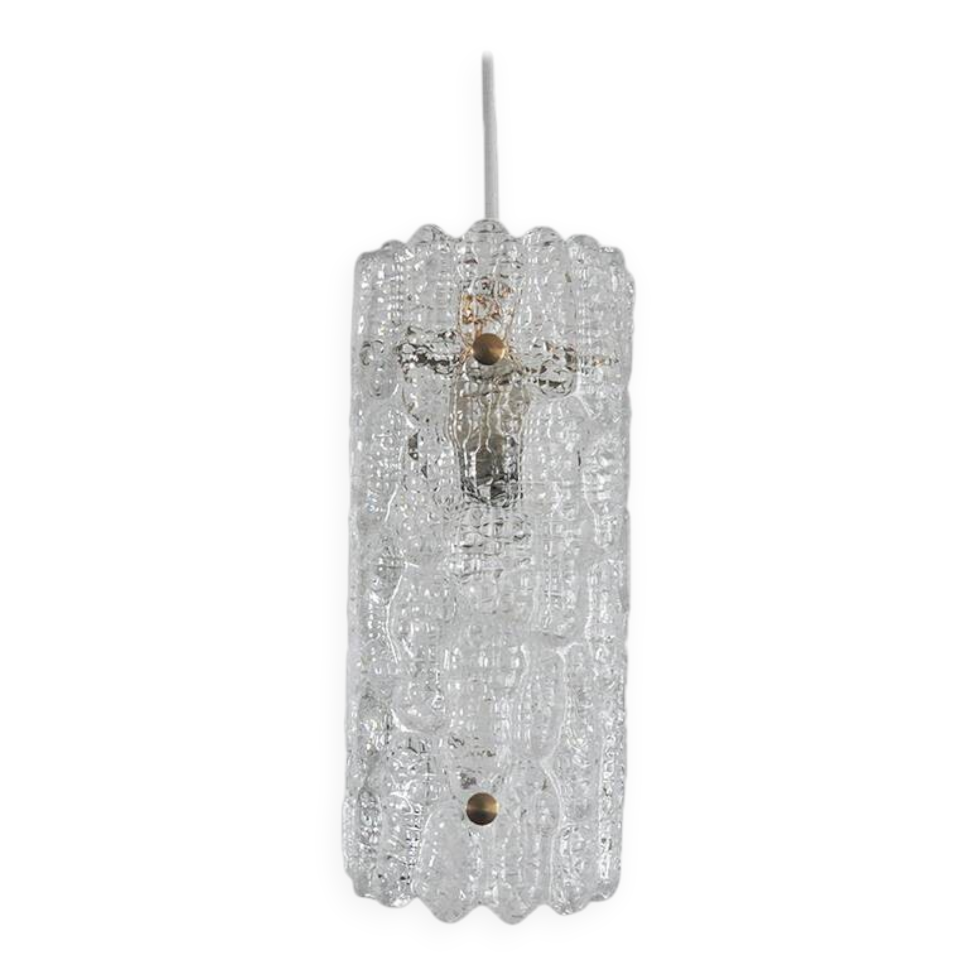 Brass and Glass Pendant Lamp by Carl Fagerlund for Orrefors, Sweden, 1960s
