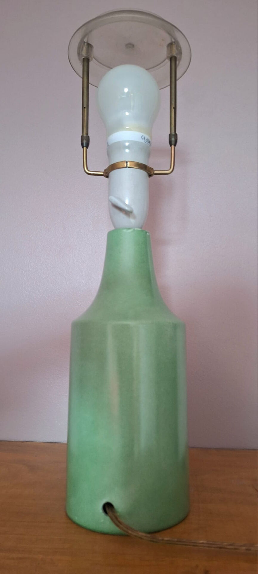 Vintage ceramic lamp, AK Kaiser, Germany, antique light fixture.