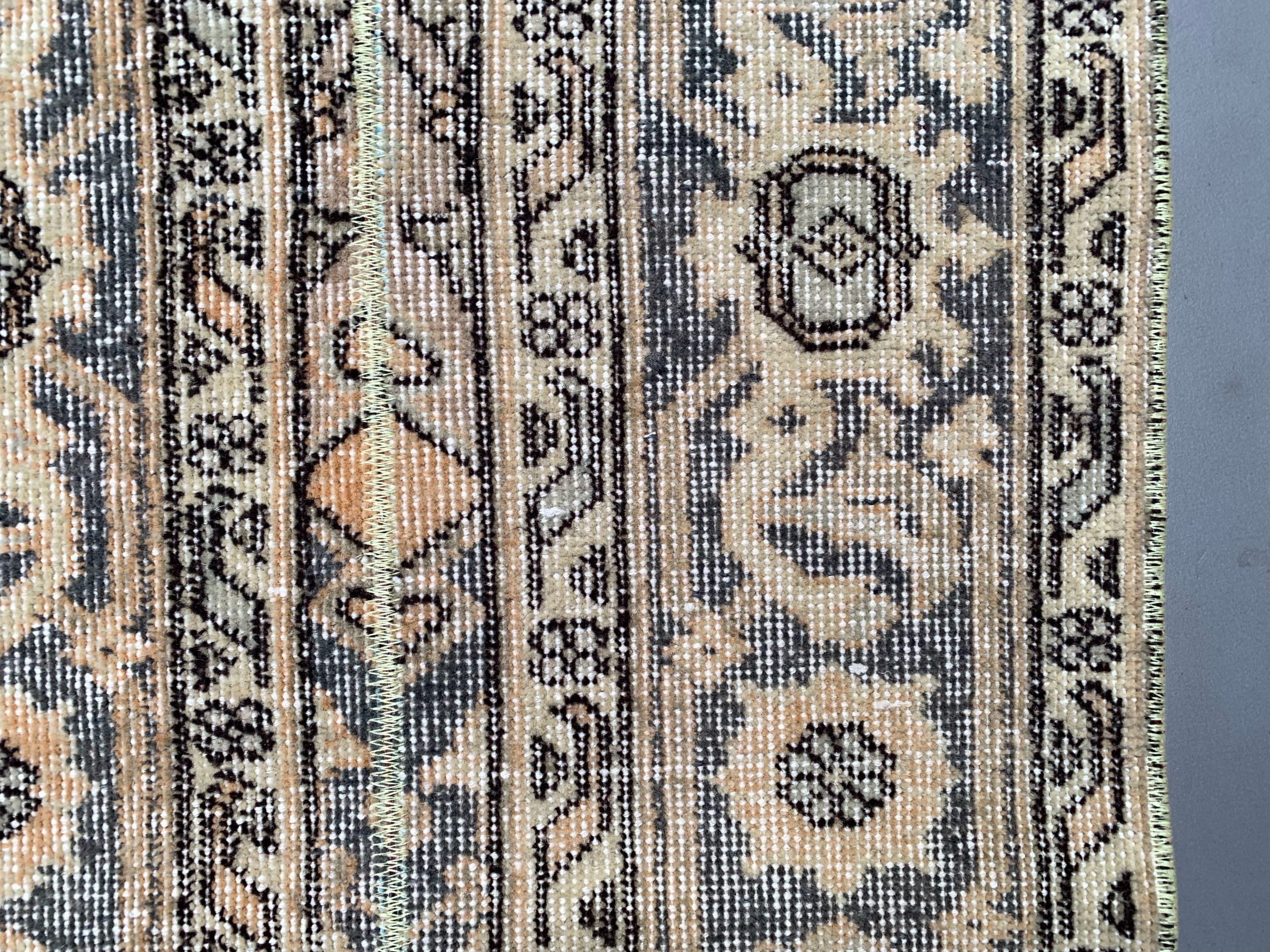 Distressed turkish runner 390x62 cm wool vintage tribal rug