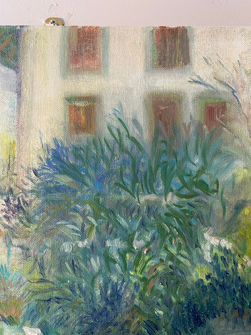 Old painting, landscape, summer garden, 70s/80s