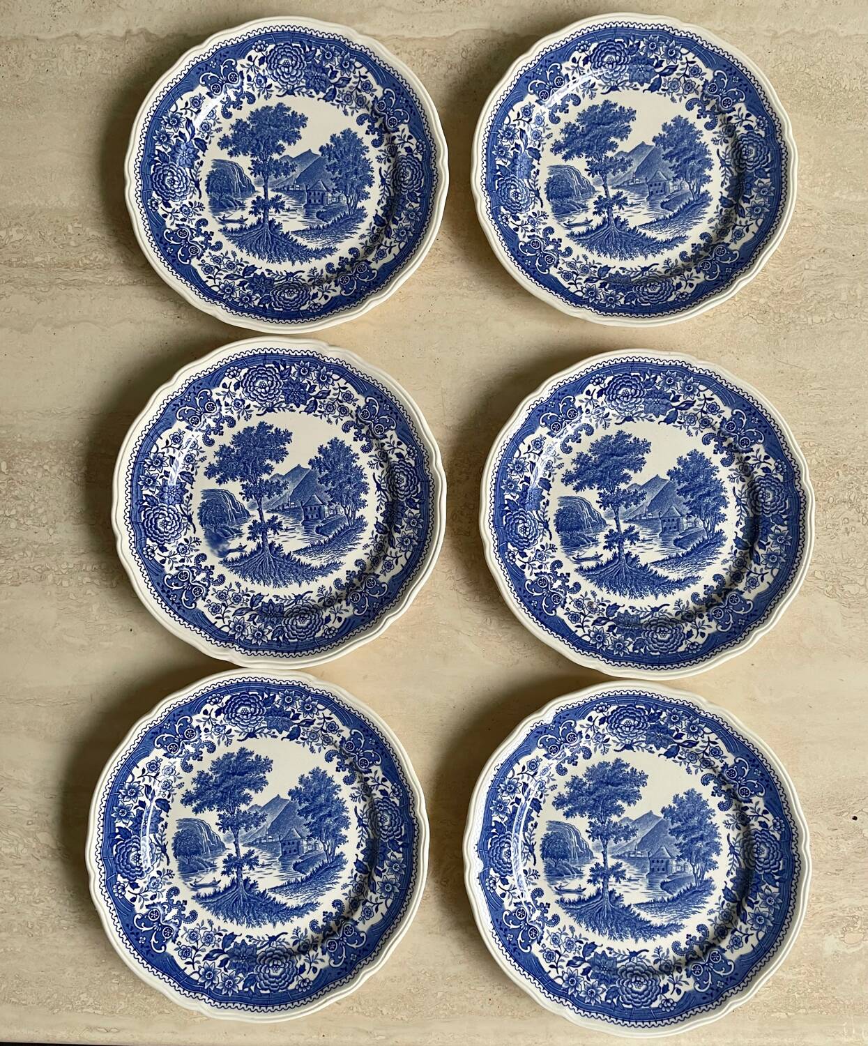 6 vintage Villeroy and Boch dessert plates