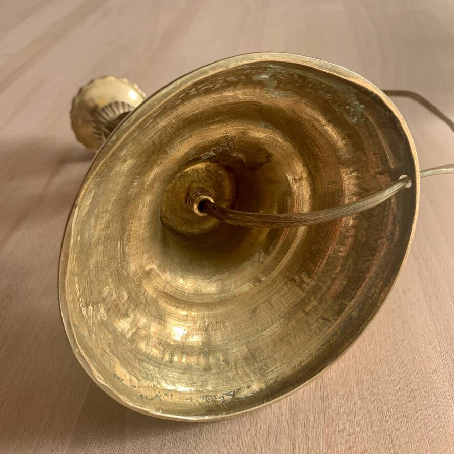 Bronze Lamp Base with Draped Decor Louis XVI Style