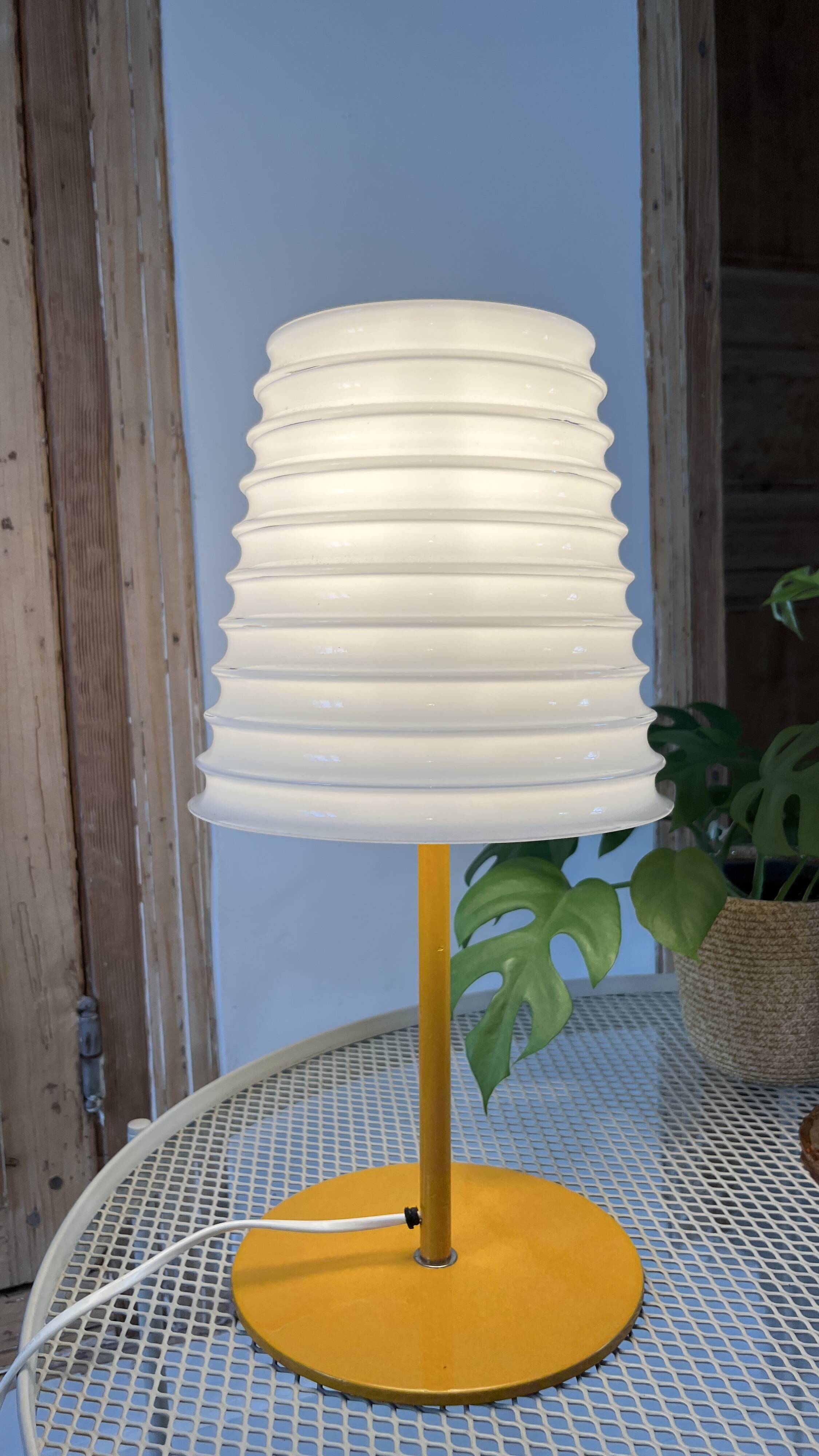 Lampe Leucos Modulo en verre de Murano et métal jaune