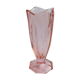 Pink Art Deco tulip vase in moulded glass