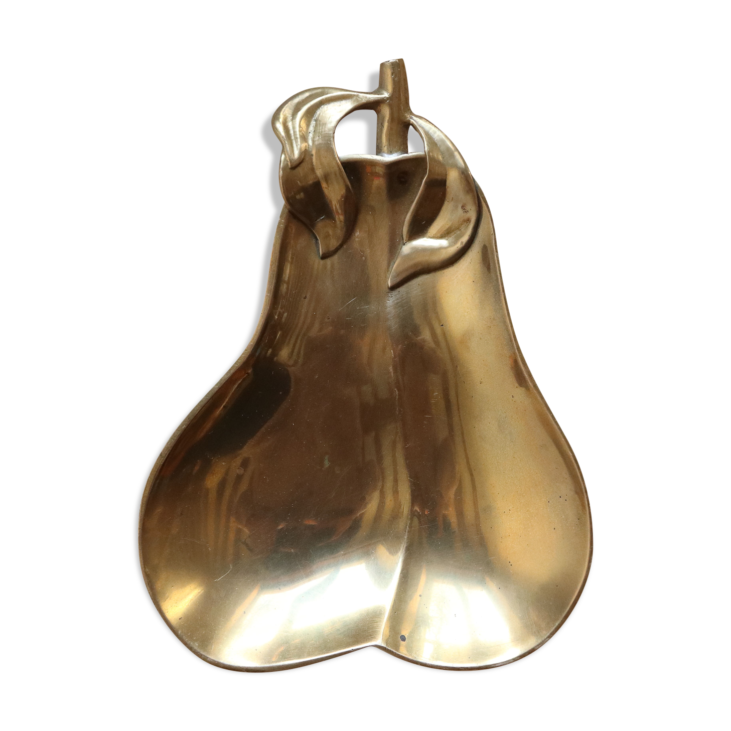 1960s gold-plated brass pear-shaped pocket emptier