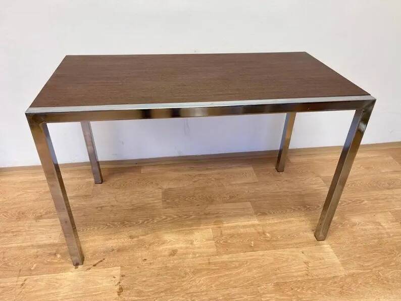 Design Wenge wood and chrome Dining/Office Table by Ladislav Vrátník, 1970s