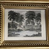 Pair of important English engravings in gilded frames, 19th century