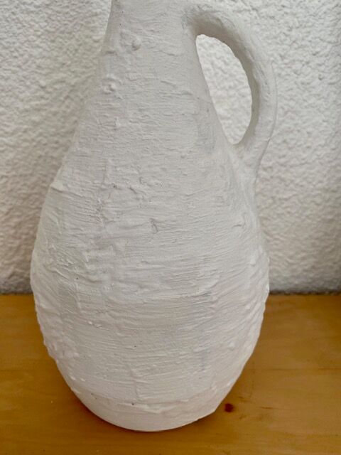 Set of 3 white stoneware vases