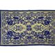 Romanian floral rug handwoven in wool, purple and yellow background