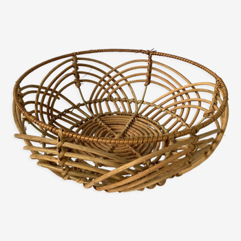 Boho chic vintage wicker basket