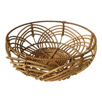 Boho chic vintage wicker basket