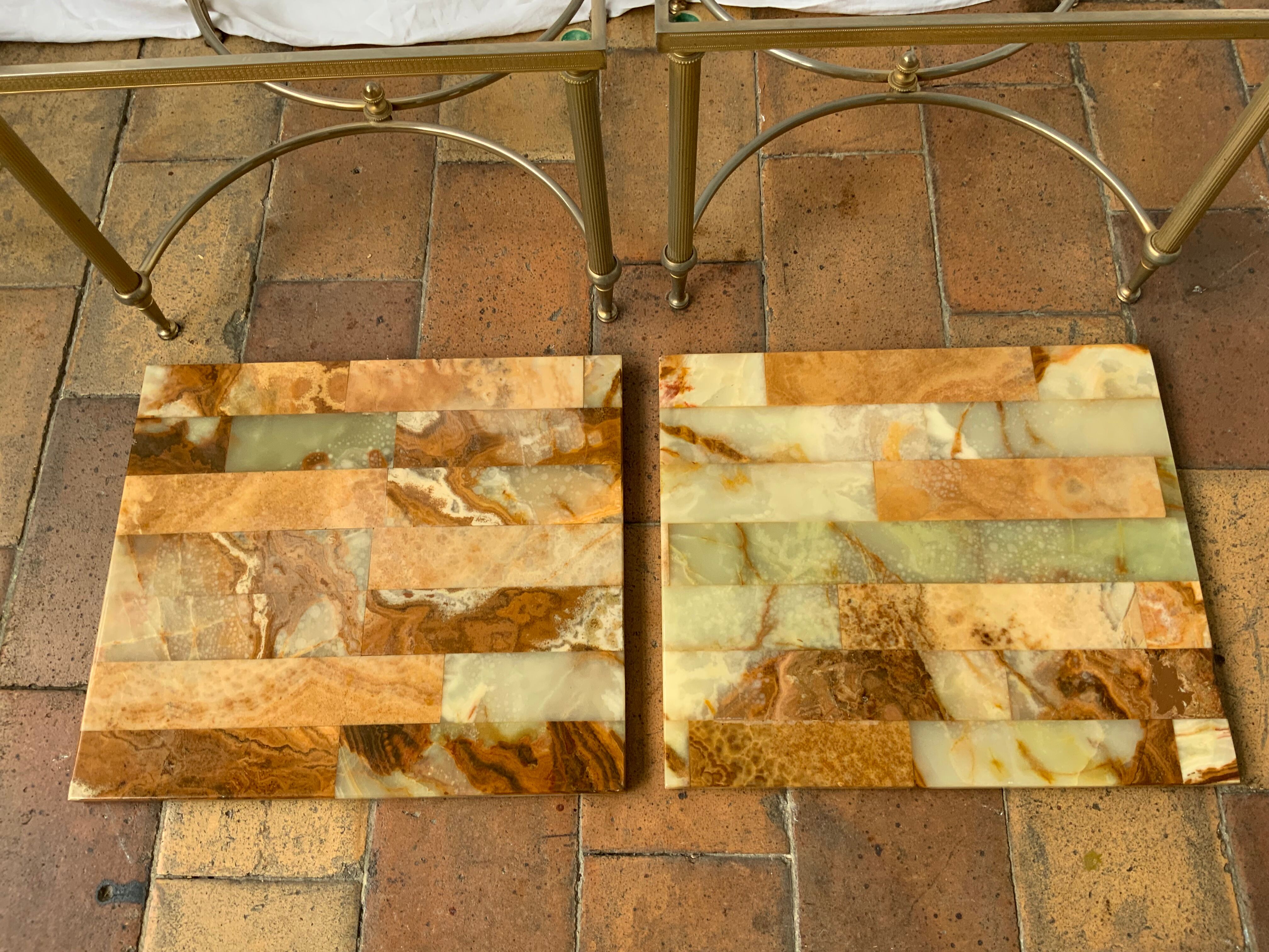 Pair of vintage marble coffee tables