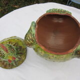 Enamelled terracotta soup dish