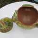 Enamelled terracotta soup dish