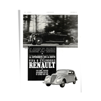 Vintage poster 30s Renault Automobiles