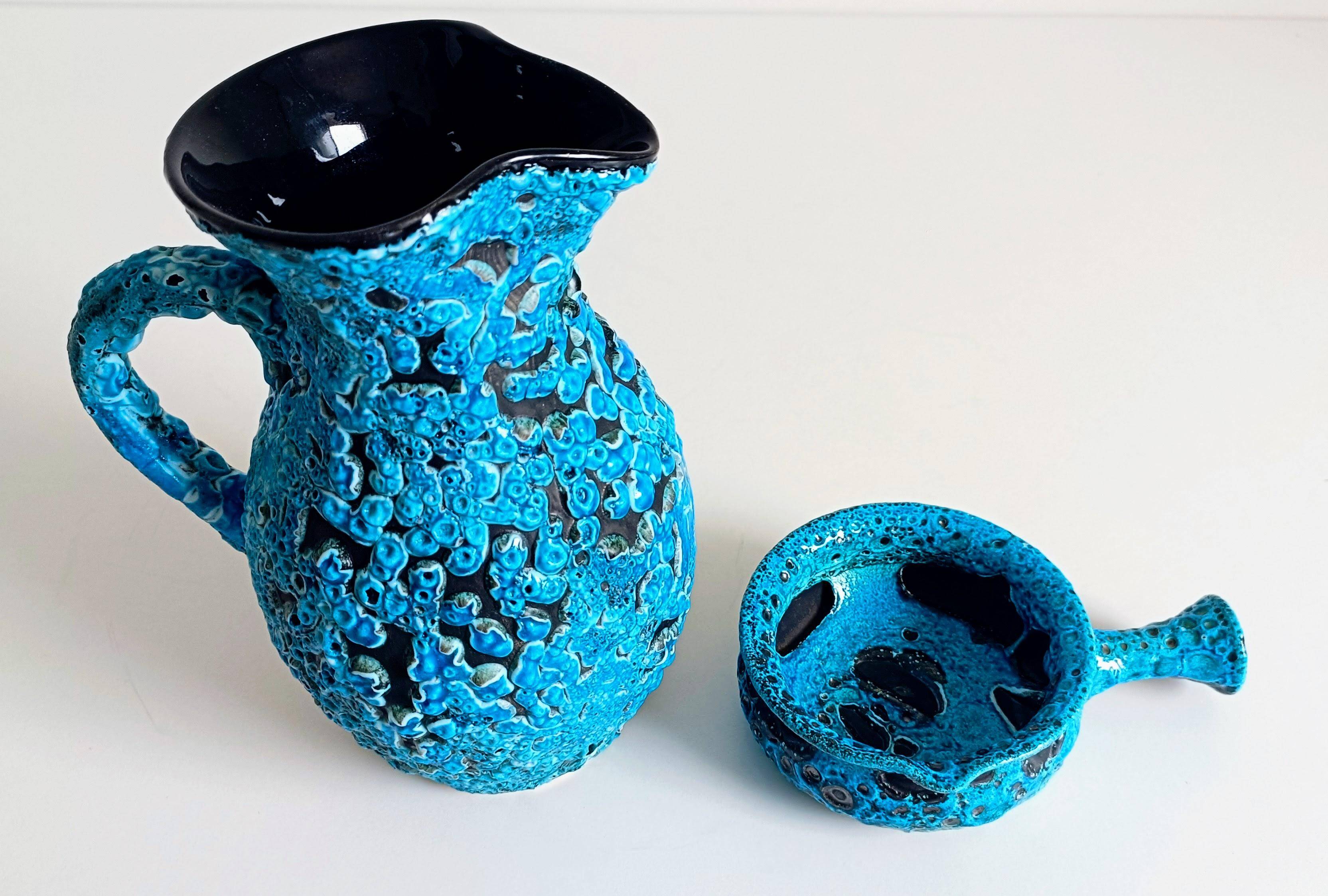 Mid-Century Blue Ceramics by Charles Cart ¨Emaux des Glaciers¨, France, 1960s