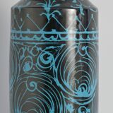 Black and Turquoise Ceramic Table Lamp by Avino Bagni, Italy, 1960s