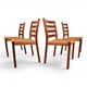 Niels Otto Møller Model 408, Set of 4 Teak Papercord Dining Chairs for J.L.