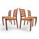 Niels Otto Møller Model 408, Set of 4 Teak Papercord Dining Chairs for J.L.