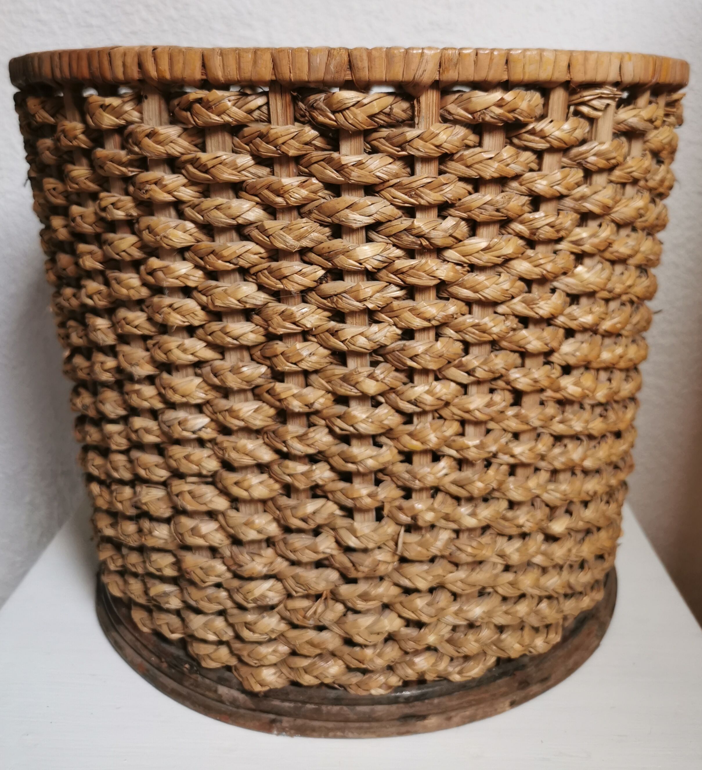 Vintage woven fiber basket