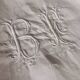 Old very large linen sheet monogrammed BF